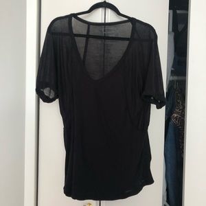 Free People Sheer Black T-shirt